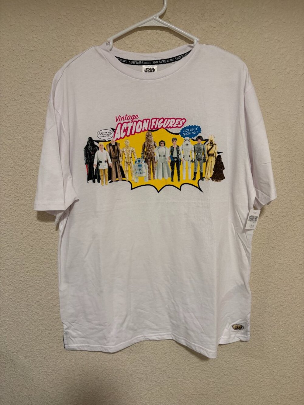 Star Wars Vintage Action Figures Graphic Tee White Men’s L NWT